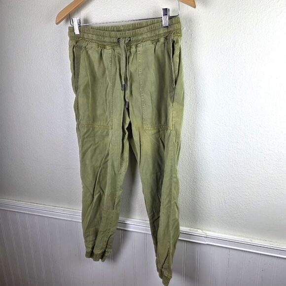 Zara Olive Green Chambray Linen Lyocell  Jogger Pants Size Small/SM - Picture 2 of 10